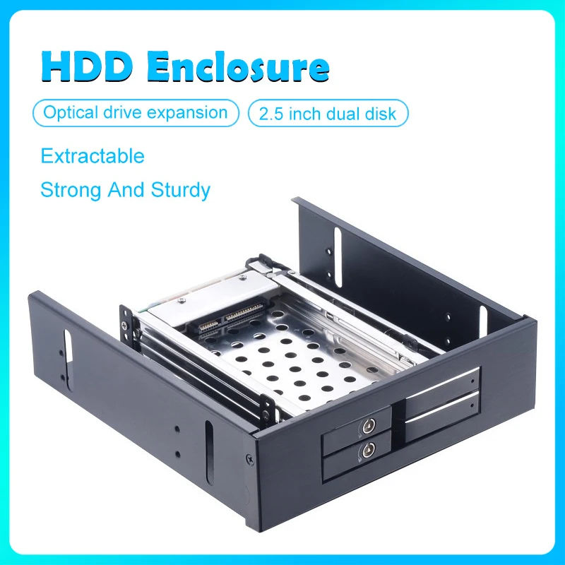 

2-Bay 5.25in Optibay SATA Tray-less 2.5in Hot Swap SSD Hdd Mobile Rack