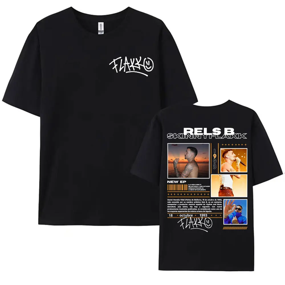 Rapper RELS B Skinny Flakk 2025 Tour T-shirt Men Clothing Fashion Hip Hop Punk Street Tshirts Unisex High Quality Cotton T Shirt