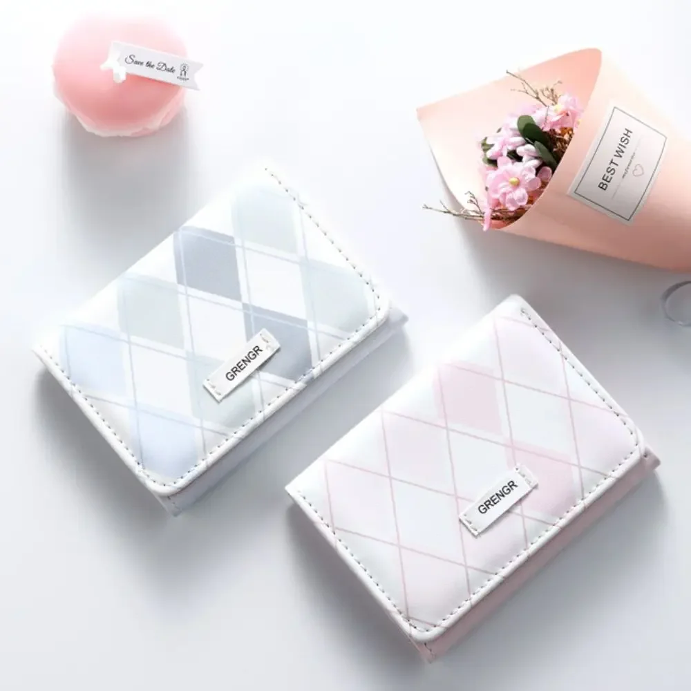 Women Short Cute Small Wallets Student Triple Fold Card Holder Girl ID Bag Card Holder Coin Purse Ladies Wallets Cartoon Bags