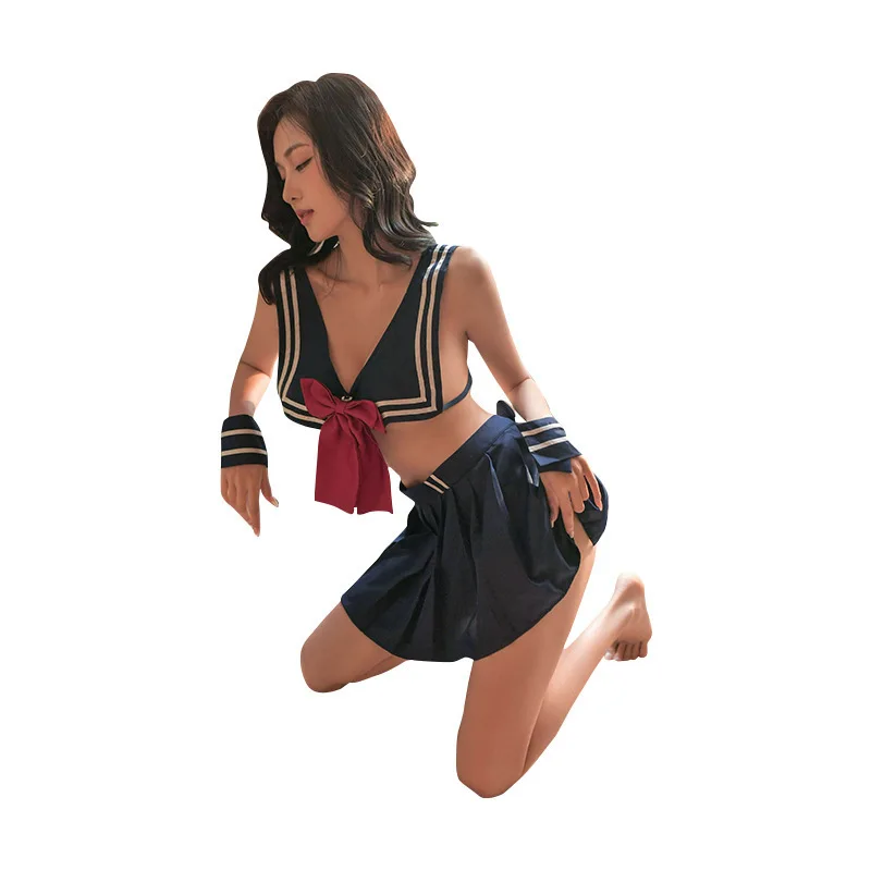 Marine Stijl Student Matroos Uniform Lingerie Set