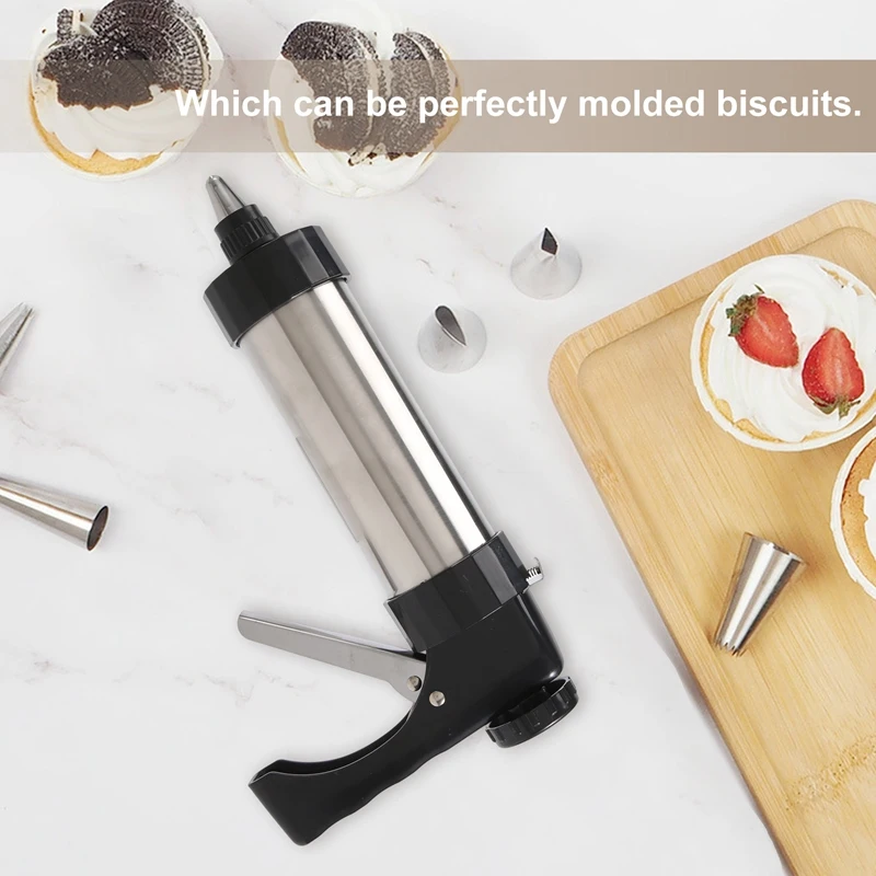 Cookie Press Maker Kit para fazer biscoitos, Molde do bolo, Biscuit Press Machine, Sobremesa Decoração Ferramenta