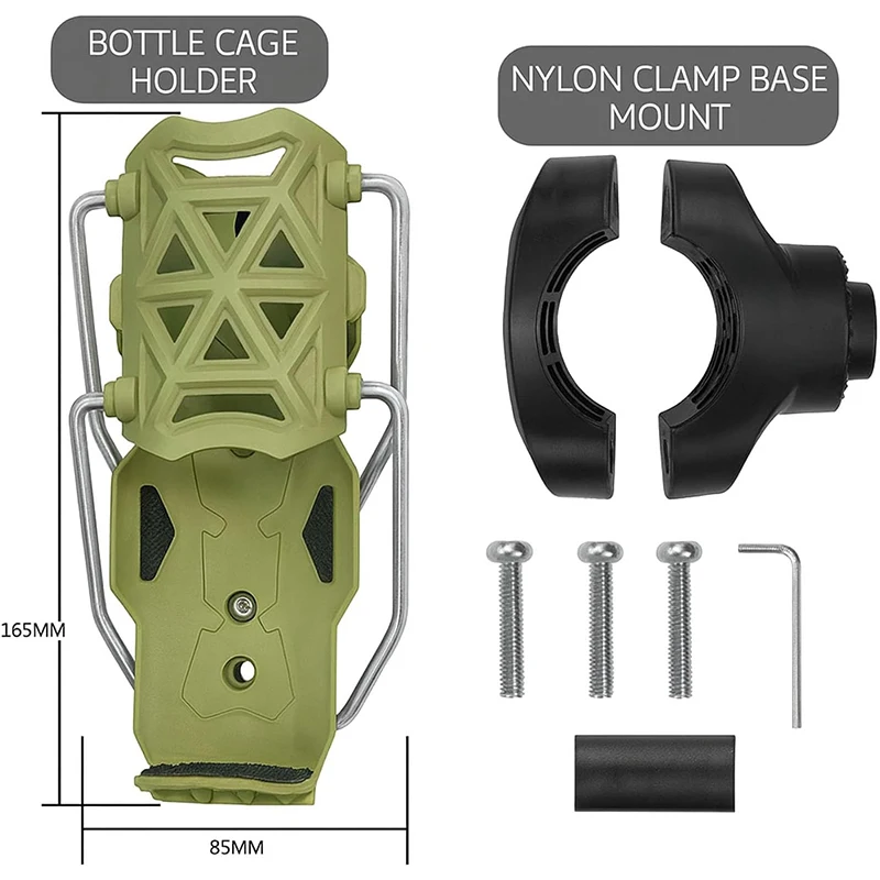 Adaptive 360° Rotating Bike Water Bottle Holder- Automatic Clamping Mechanism for Handlebar/Crash Bar