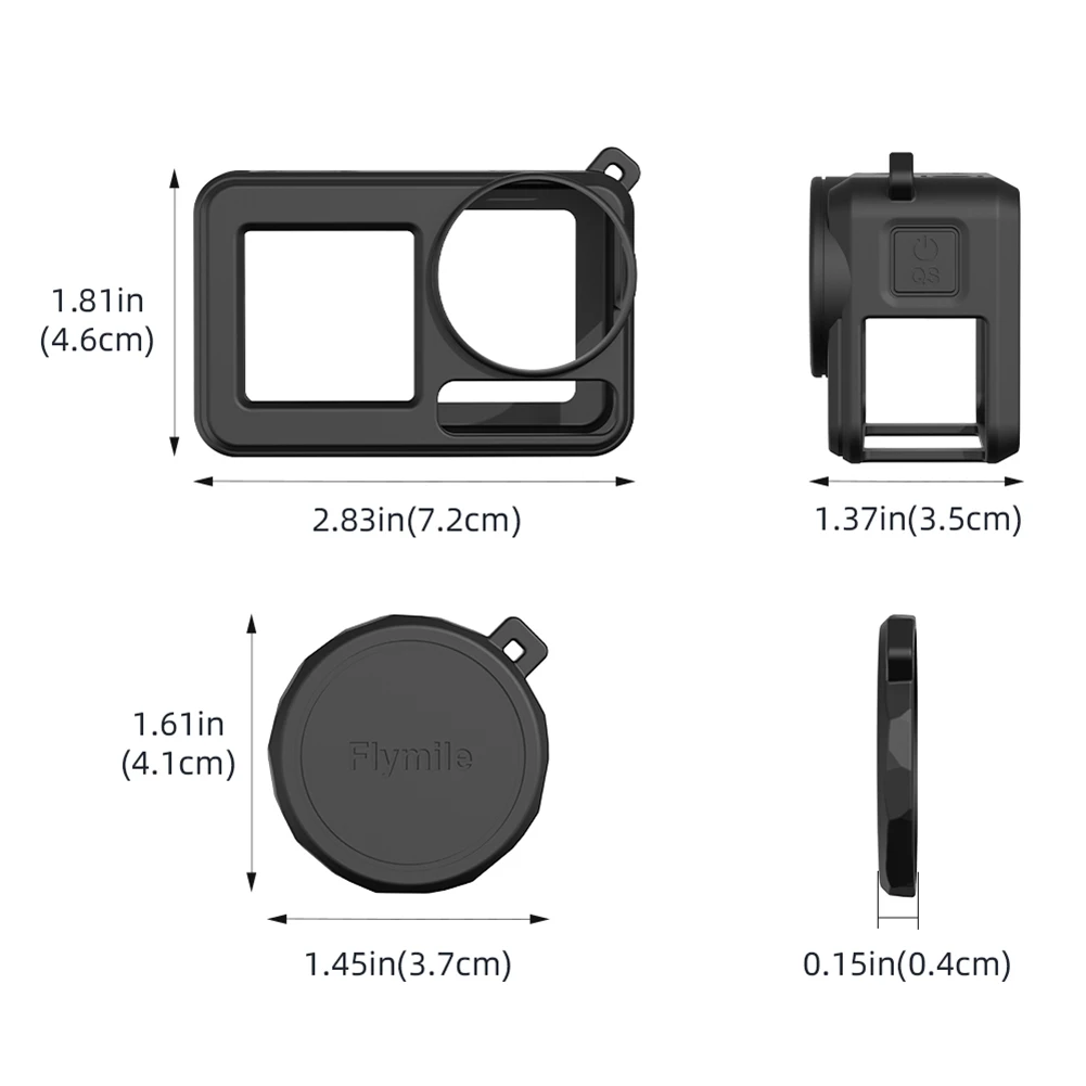 غطاء عدسة واقٍ مع حبل حماية كامل غطاء حماية من السيليكون لملحقات كاميرا DJI Osmo Action 5 Pro