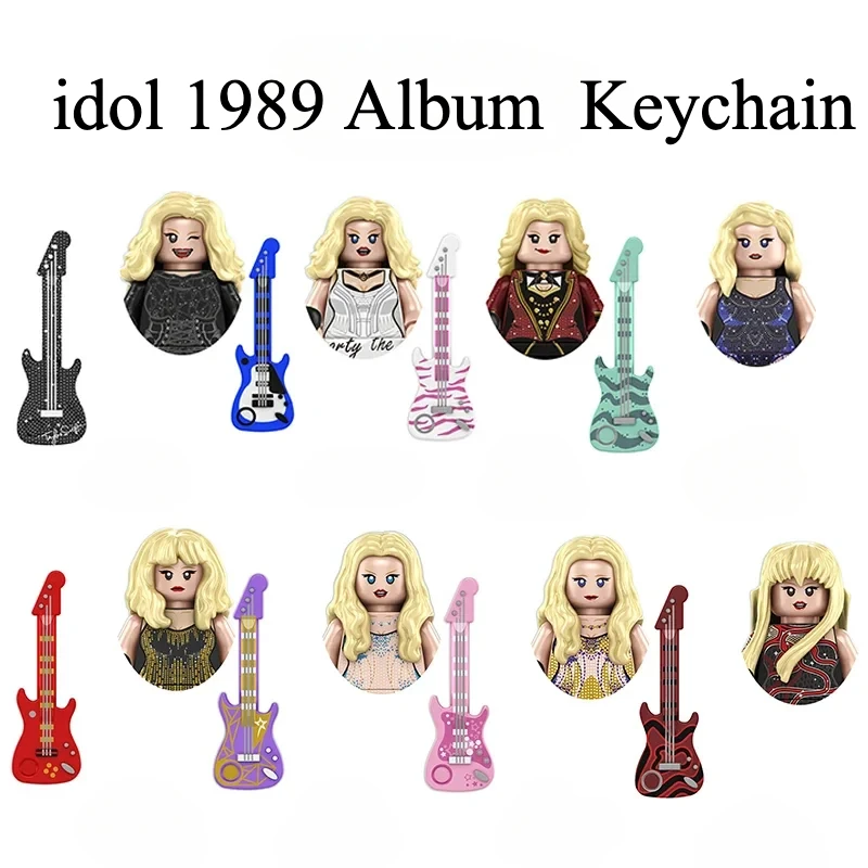 2024 New Keychain Taylor Figure Swift Blocks Building Block Dolls Cute Cartoon Anime Action Character Pendants Home Decoration