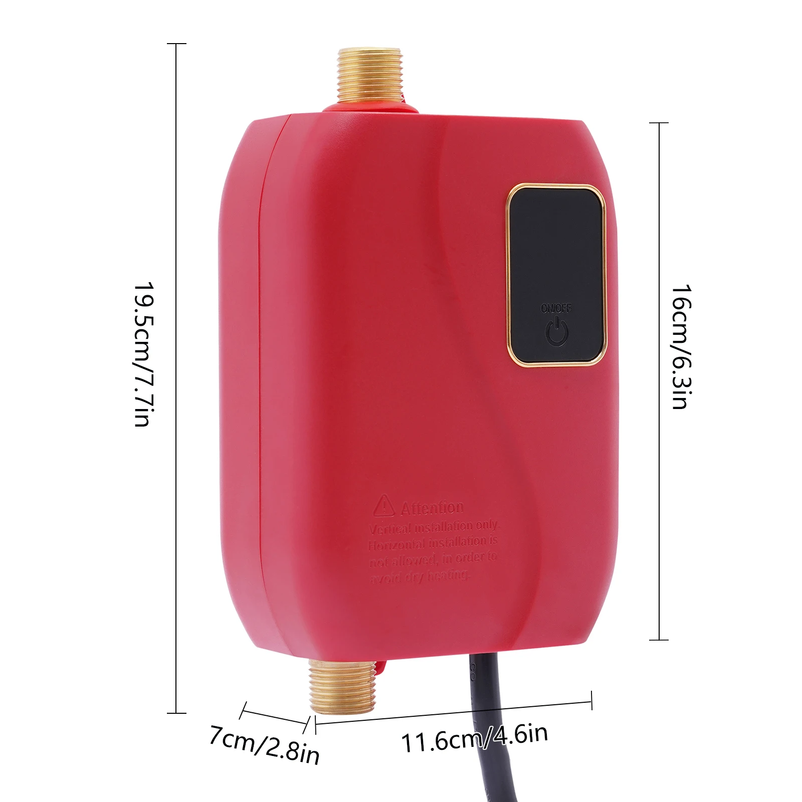110V US Plug Instant Water Heater 3000W Stainless Steel Heating Core IPX4 Waterproof Wall‑mount Mini Electric Hot Water Heater