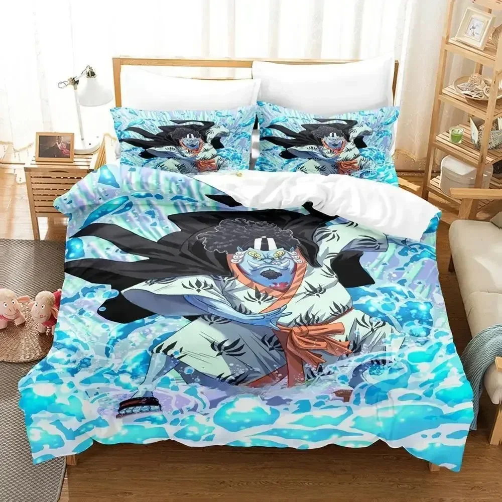 

3D Print Anime Bed Sheet Set New Jinbe Printed Duvet Cover Pillowcase Bedding Set Linen Sheet Quilt Cover Full Queen King Size