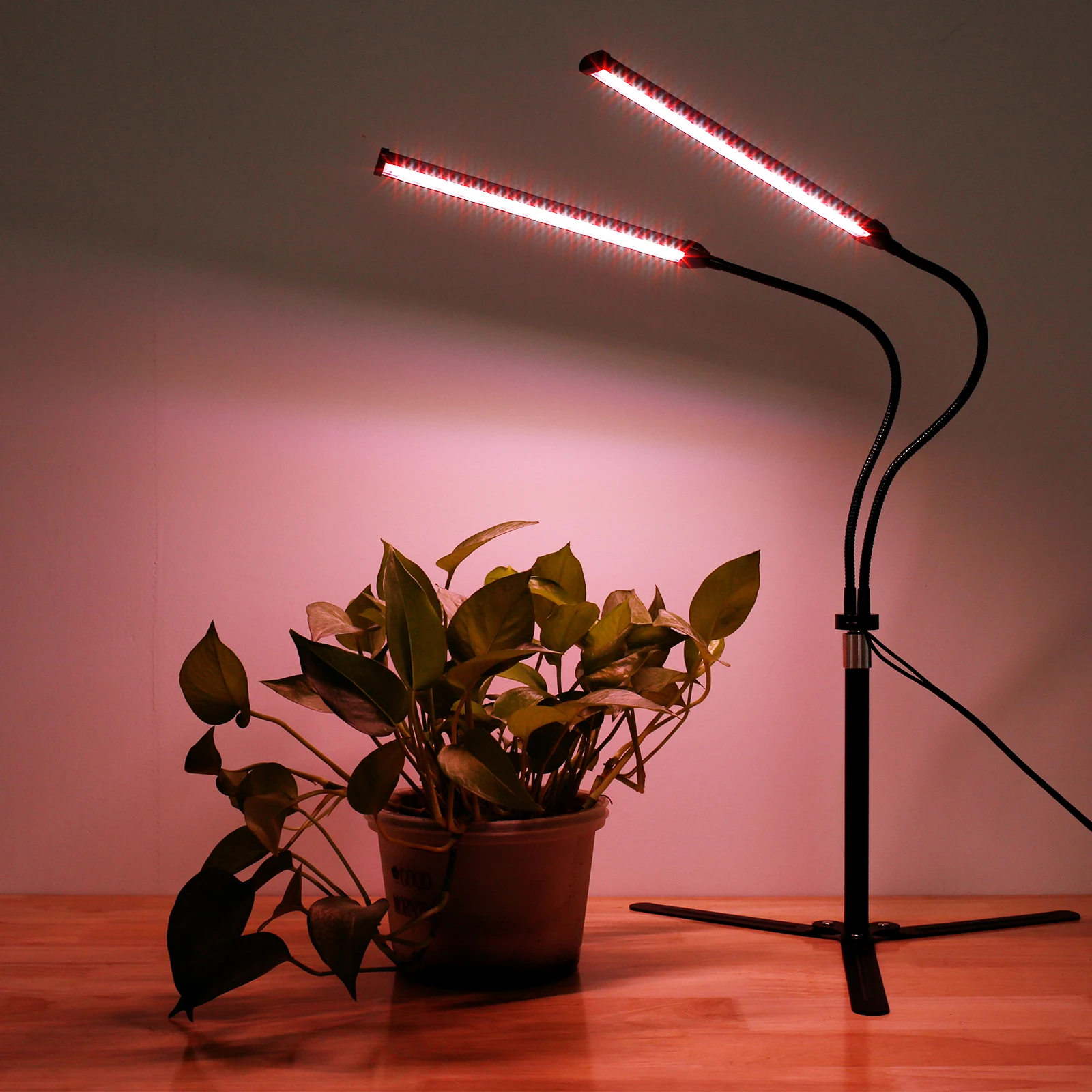 2 Head Phyto Lamp 80 LED Grow Light Phytolamp for Plants Full Spectrum Thermal Indoor Time Brightness Adjustable Plants Light US