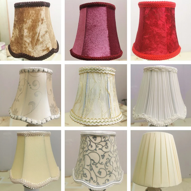 European Style Chandelier Lamp Shade Cloth Bedside Wall Light Lamp Shades Bedroom Home Decor Clip Bulb Wall Lamp Cover E27/E14