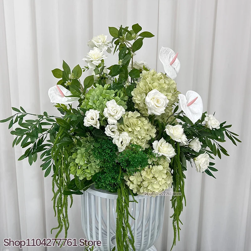 30/40/50/60/70cm Künstliche Weiße Hortensien-Rosen Luxus-Blumenkugel Hochzeits-Hintergrund Tischdekoration Blumenarrangement Dekor – Detail 6