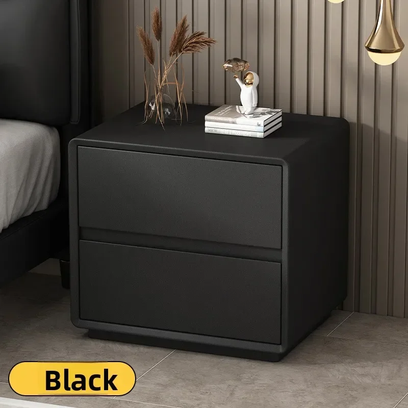Modern Simple  modern solid wood paint bedside table Italian minimalist light luxury bedroom household small storage locker