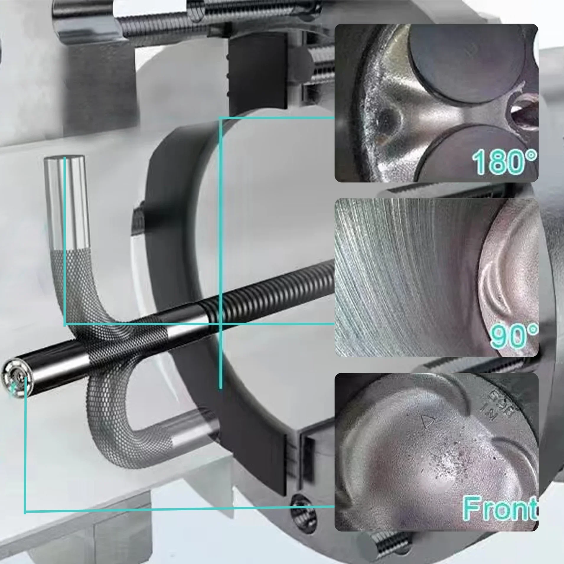 5 polegadas 360 °   endoscópio rotativo, câmera de inspeção de endoscópio IPS de 3,9 mm, endoscópio industrial mecânico automotivo