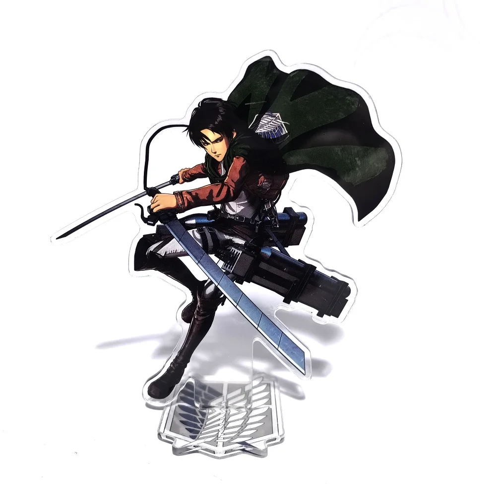 Attaque sur Titan acrylique debout Eren Mikasa Levi Erwin Armin Anime figurines loup Titan 16 cm modèle jouets décor jouets pour enfant