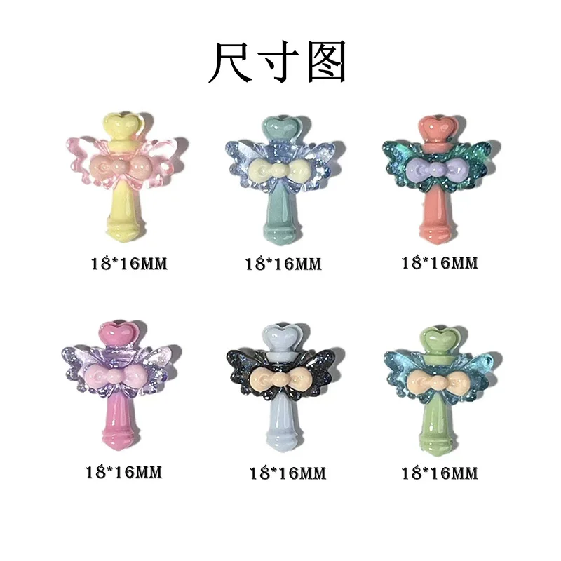 10 Stuks Hars Magic Stick Anime Matroos Maan Nail Charme Engel Wings Strik Diy Nail Decoratie