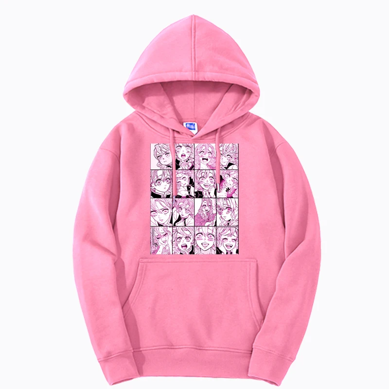 Hot Japanese Anime Hoodies Demon Slayer Role Print Kawaii Kanroji Mitsuri Tops Harajuku Sweatshirts Casual Streetwear Tracksuit