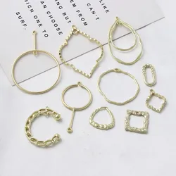 10pcs Golden Color Pendant Charms Waterdrop Hollow Round Pendant Connectors Diy Necklace Earrings Jewelry Making Findings