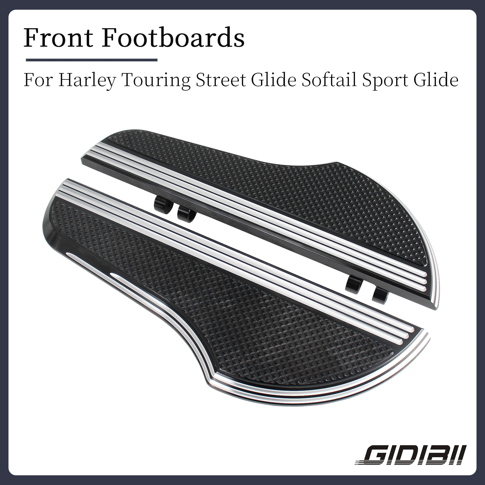 1 Pair Black Rider Footboards Floorboard For Harley Touring Street Glide Softail Sport Glide Front Wide Foot Pegs