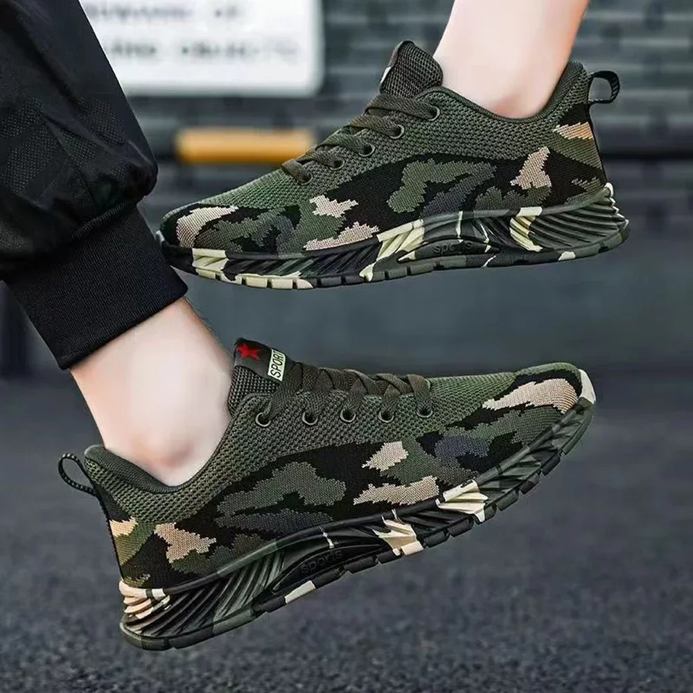 2024 Camouflage Sneakers Mens Fashion Non-slip Mesh Surface Breathable Sports Shoes Women\'s Outdoor Lightweight Walking Shoes