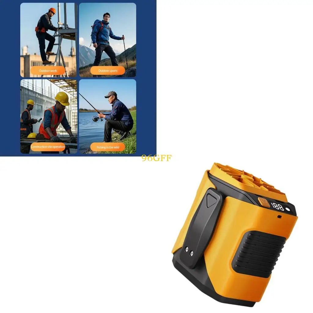 

96GF Охлаждающий вентилятор Перезаряжаемый вентилятор 6000 мАч батарея подходит для офиса и домашнего использования