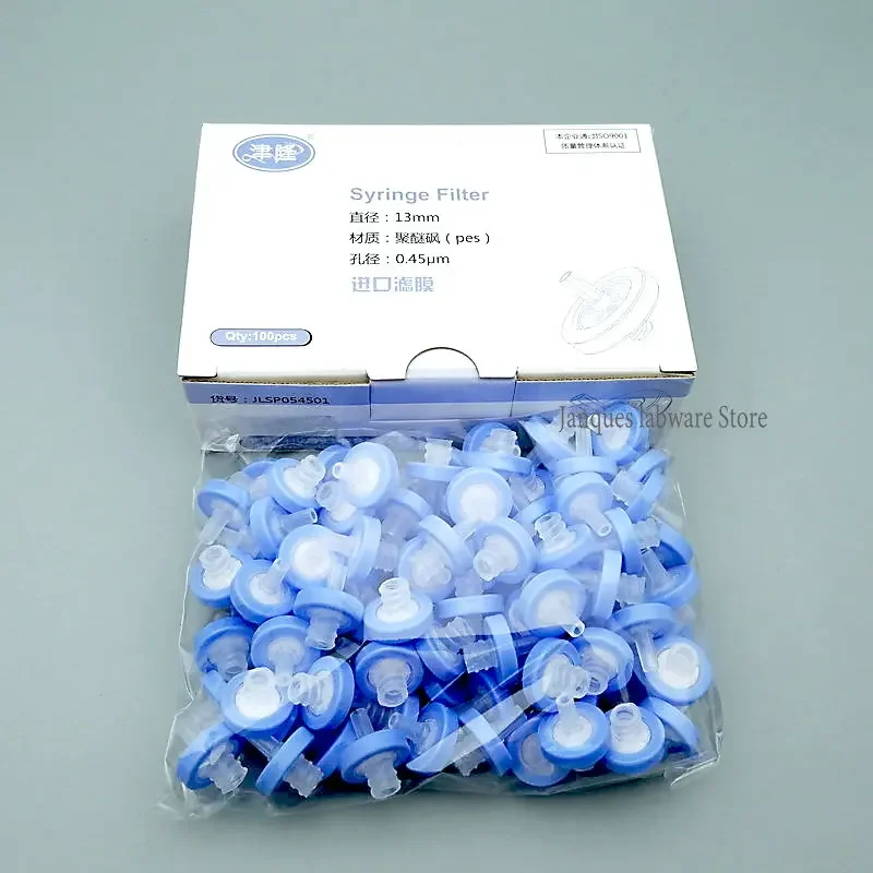 100pcs/lot Lab13mm 25mm Syringe Filter with PES/Nylon/PTFE/MCE/Glass Fibre 0.22/0.45um Filter Membrane