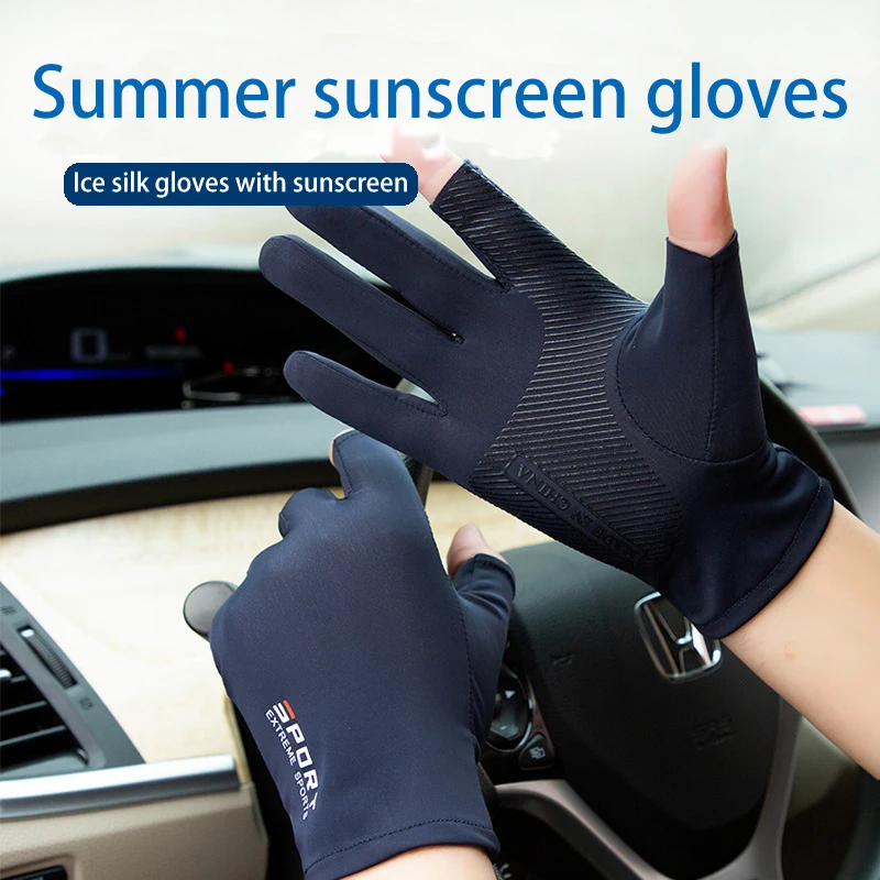 

Full Finger Sun Mittens Non Slip Breathable Touch Screen Anti UV Driving Sport Summer Unisex Outdoor Gloves
