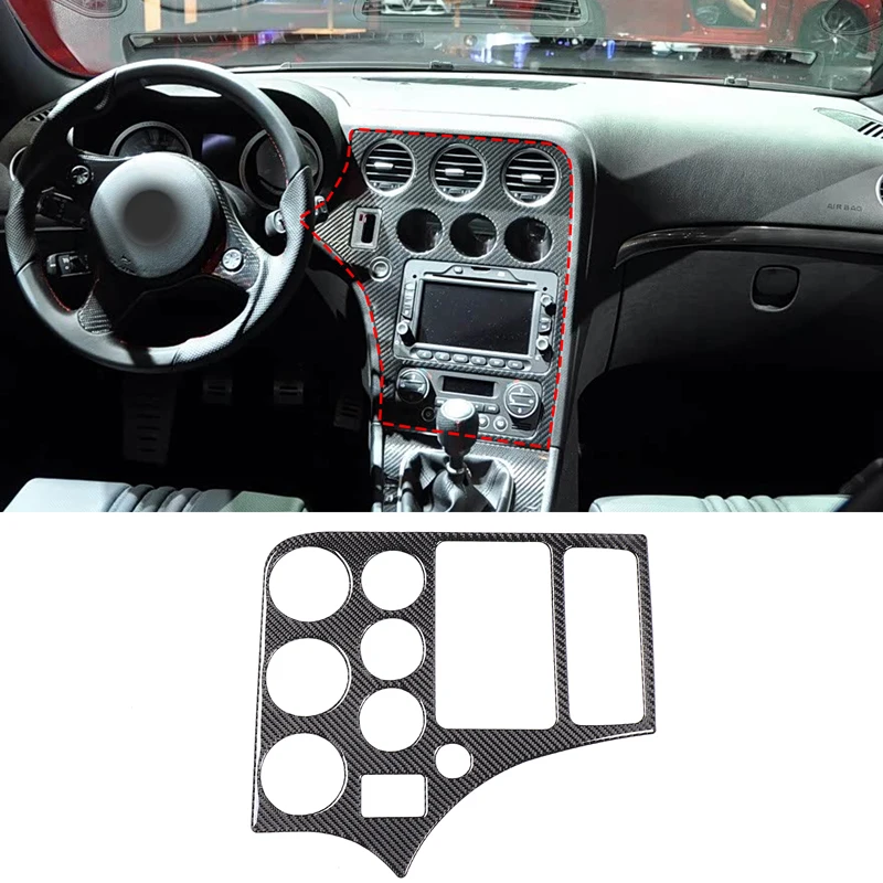 Consola central de coche de fibra de carbono suave, cubierta de Panel de Control de CD de aire acondicionado embellecedor para Alfa Romeo 159 2004-2011/Brera/Spider