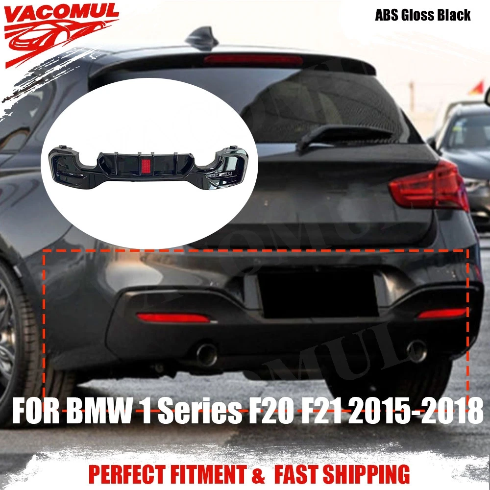 

VACOMUL Rear Diffuser Bumper Lip Spoiler for BMW 1 Series F20 M Sport M135i M140i 2016-2018 With Lamp Rear Bumper Car Styling