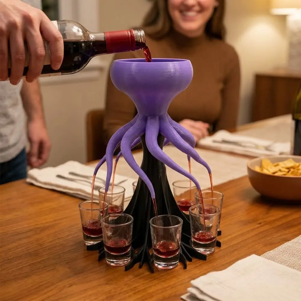 8 Holes 3D Printing Wine Distributor Novelty Multi-shot Liquor Shot Dispenser Beer Tower Unique Gift Beverage Container - view 2