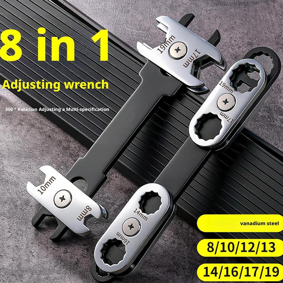  8 in1 Universal Torx Wrench Plum Wrench Automotive Repair Wrench Adjustable Portable 360° Rotatable Mechanical Tool 