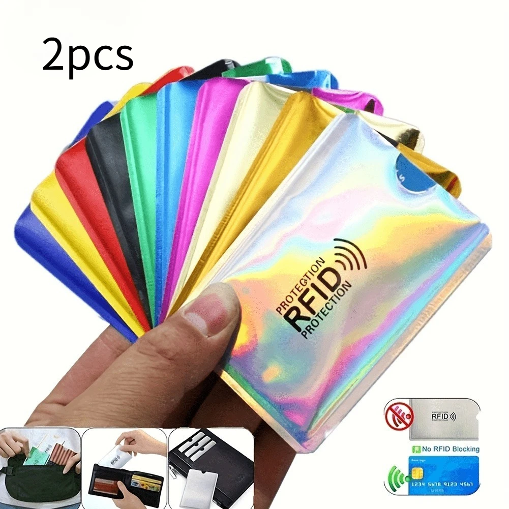 2pcs Ultrathin Anti-Rfid Wallet Blocking Reader Lock Bank Card Holder Anti Theft Credit Card Case Protection New Rfid Card