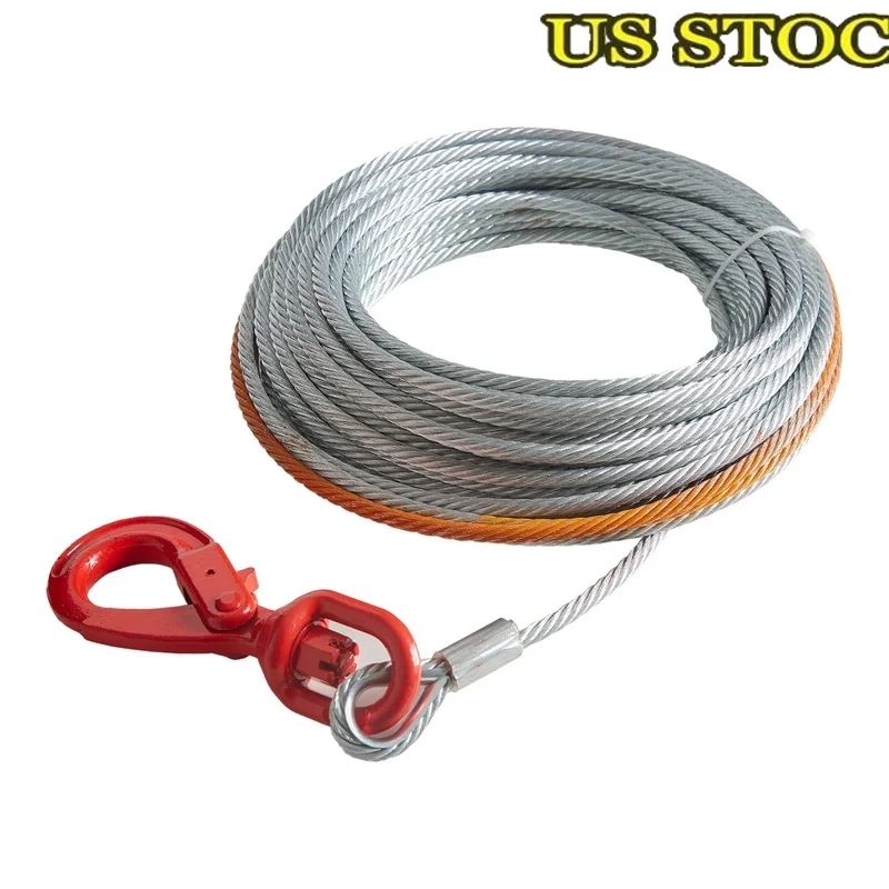 

Стальной трос лебедки 3/8 x 100 футов, буксирный трос 15200 фунтов, сверхмощные внедорожные грузовики для восстановления внедорожников, внедорожников, квадроциклов, UTV