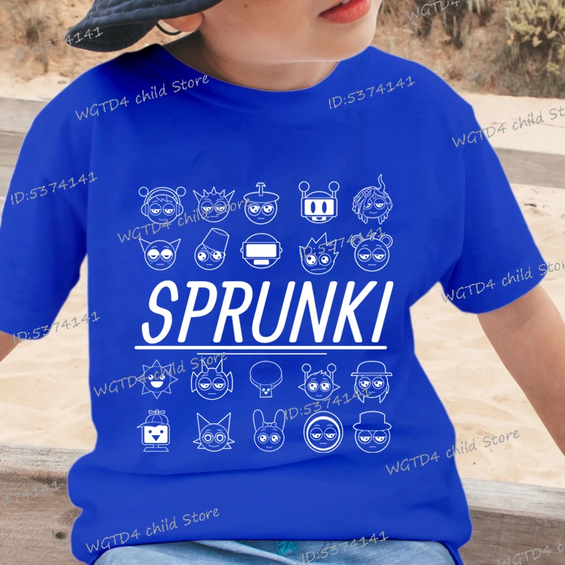 مضحك Sprunki الاطفال تي شيرت Incredibox لعبة الصيف بلايز مضيئة قصيرة الأكمام بلايز الكرتون Sprunki الشارع الشهير بنين بنات تيز