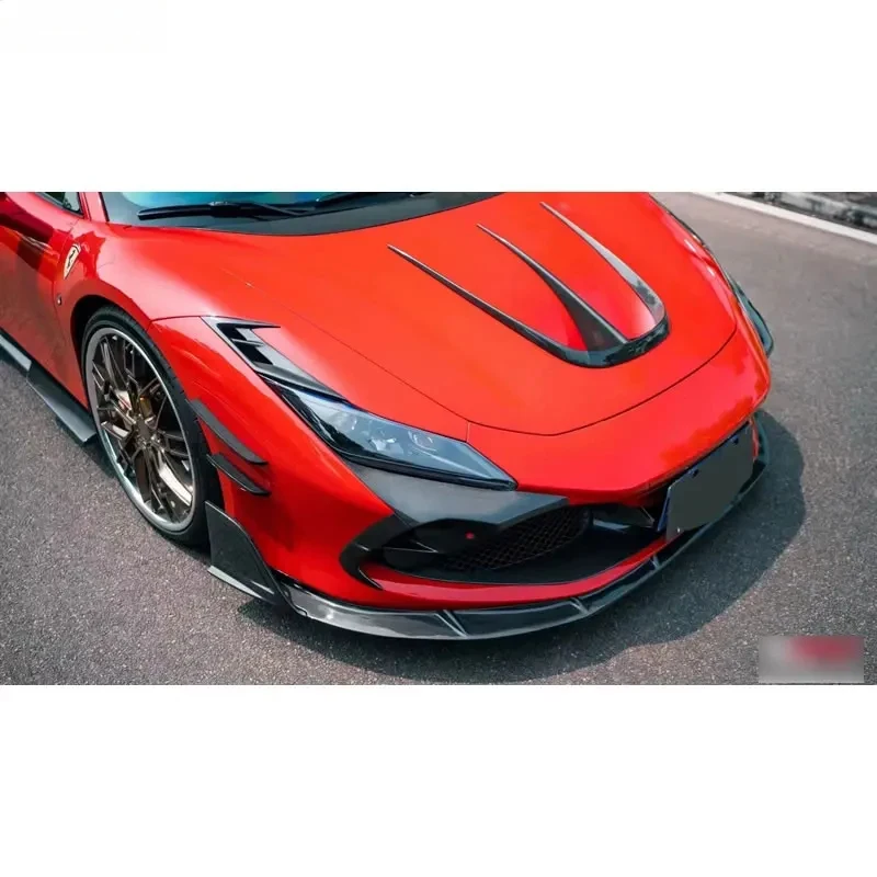 Factory Hot Sale Dry Carbon Fiber Front Lip Diffuser Skirts Side Vents Rear Spoiler Engine Hood Vent Car Body