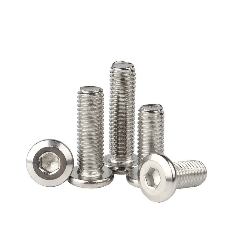 1-50pcs M3 M4 M5 M6 M8 304 Stainless Steel Large Flat Hex Hexagon Socket Head Allen Furniture Rivet Screw Connector Joint Bolt