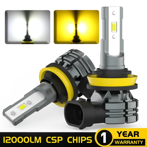 BMTxms 2 uds blanco amarillo Switchback doble Color H8 H11 9006 HB4 9005 HB3 9145 H10 luces antiniebla LED conducción diurna lámpara DRL