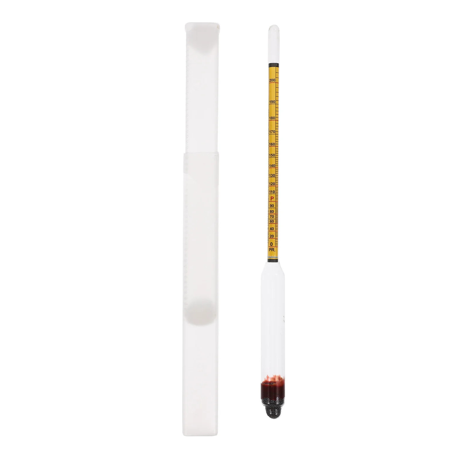 Alcohol Hydrometer Yellow Scale 0-100 Precision Alcohol Meter for Distillation Home Brewing Spirit Testing Wine Liquor Proofing