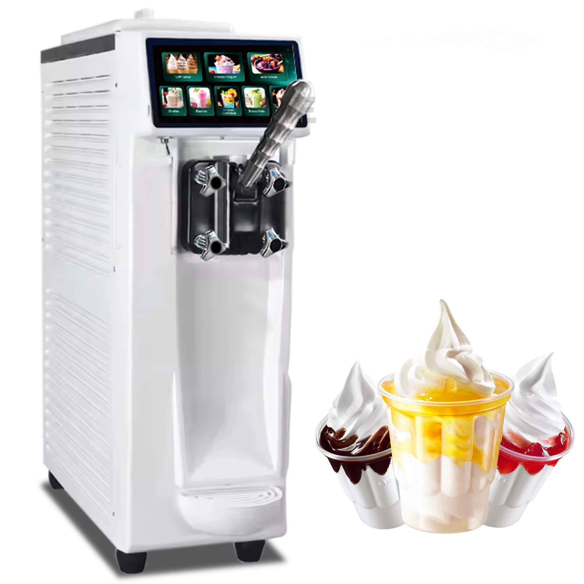 

Yourtime 12-16L/H Soft Serve Ice Creme Machine Counter Top Ice Cream Machine Single Flavor Cheap Frozen Yogurt Maker 7L Hopper