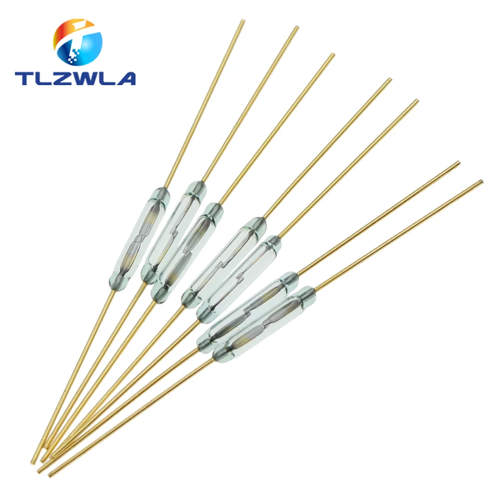 10PCS MKA10110 Reed Switch 1.8X10MM Magnetic Control Switch Green Glass Reed Switches Glass Normally Open NO Contact For Sensors