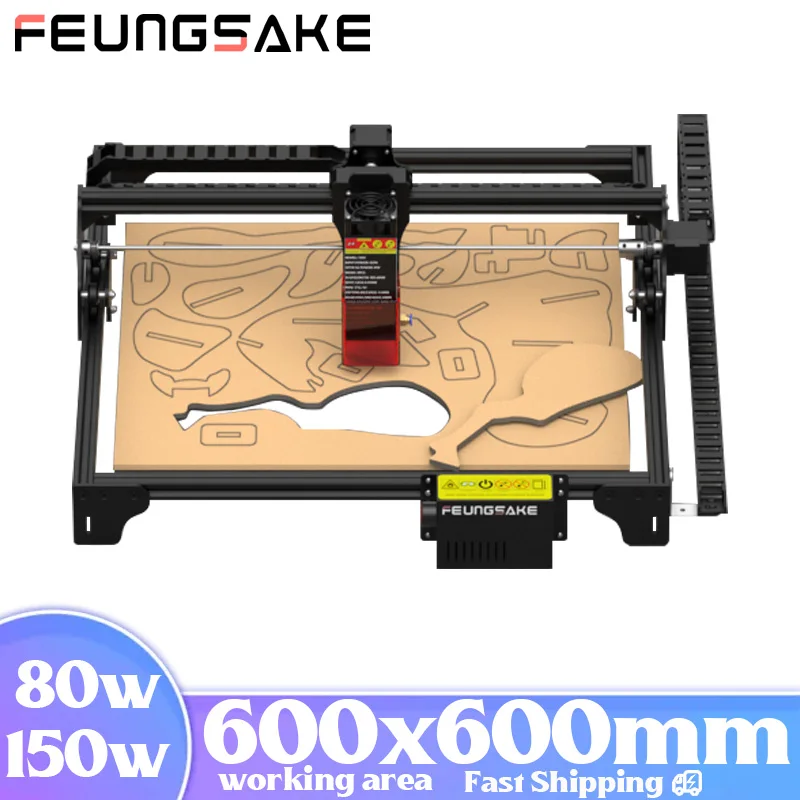 

150W Laser Engraving And Cutting Machine 80w Work Area 600x600mm DIY LOGO Marking Laser Engraver For Wood Cutting Cutter