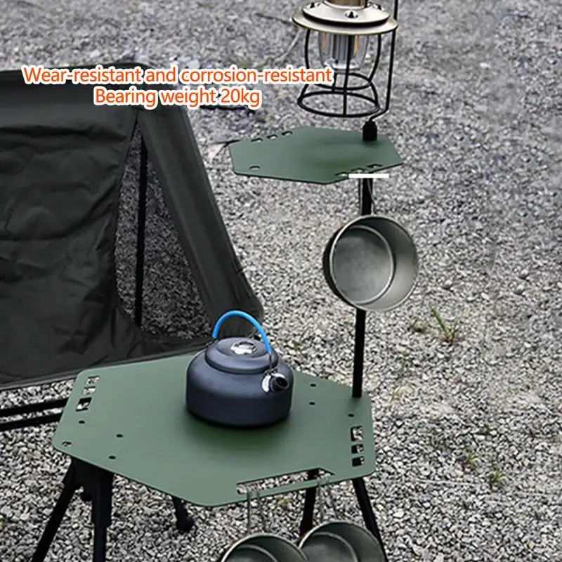 Imagem -03 - Mesa Dobrável Hexagonal de Acampamento com Suporte Leve Liga de Alumínio Mesa de Piquenique Elevador Portátil Mesa para Camping