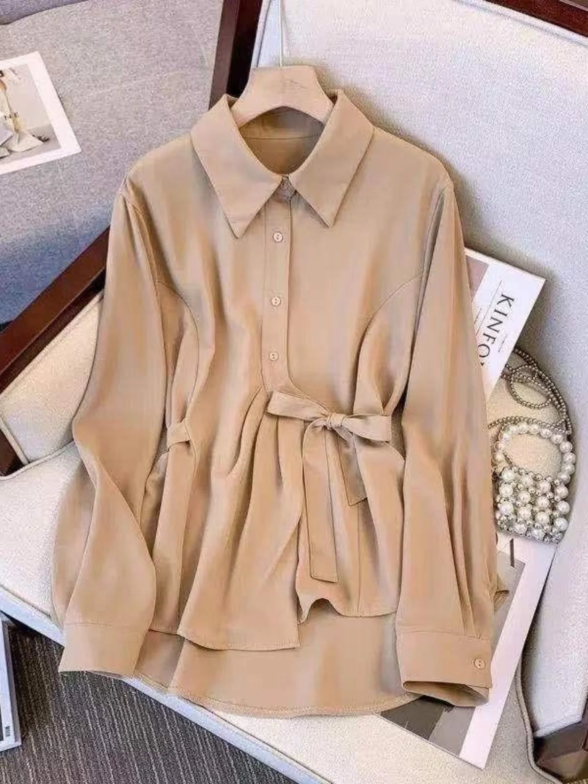 Plus Size Dames Faionable Afslanken Gordel Lange Sve irt Lage Taille A-lijn Midi Dr Lente Seizoen Vrijetijdskleding