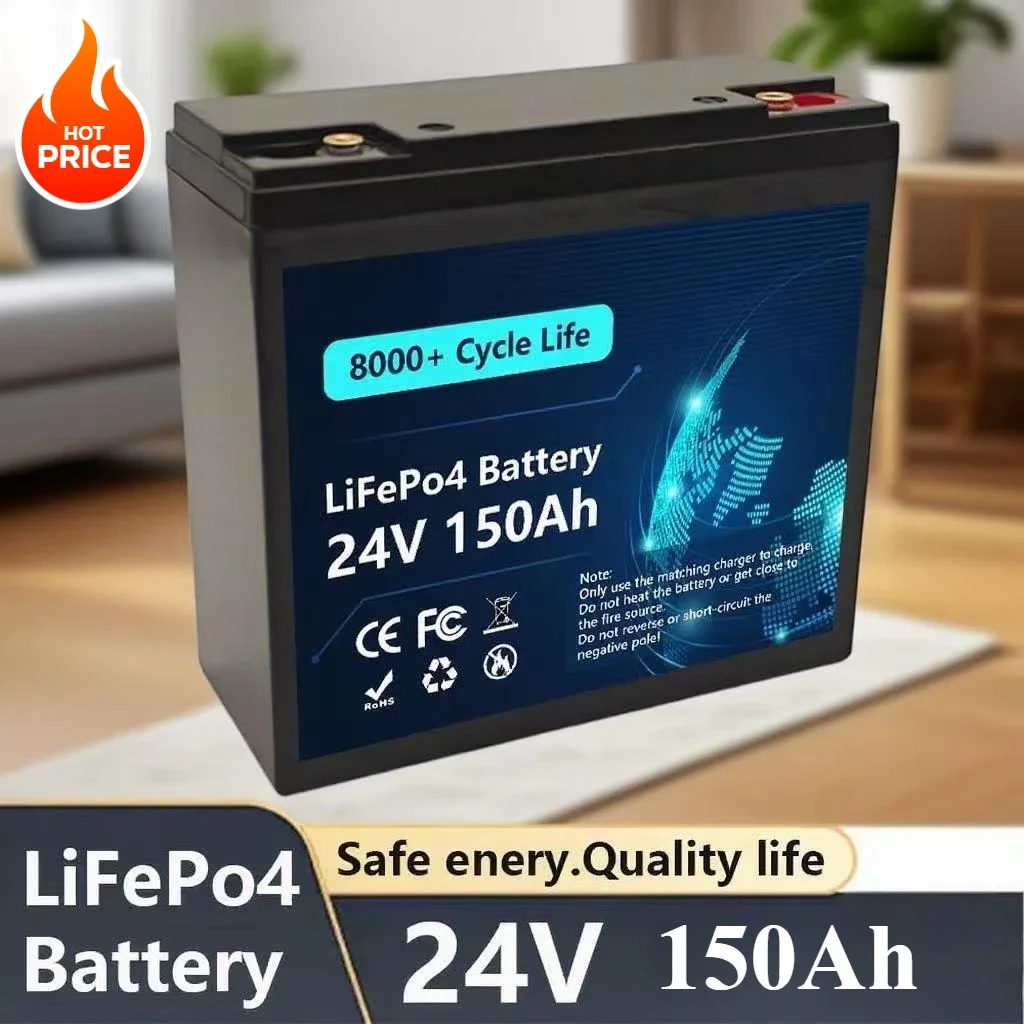 

32700 Rechargeable Lithium Iron Phosphate Solar LiFePO4 24V 100-200Ah Battery Built-in BMS Power System RV House Trolling Mo