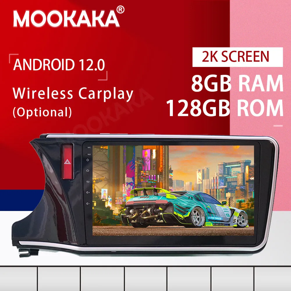 8+128GB Android 12.0 For CITY Left Hand 2014-2020 Multimedia Player GPS Navigation PX6 Wireless CARPLAY Auto Audio Head Unit DSP