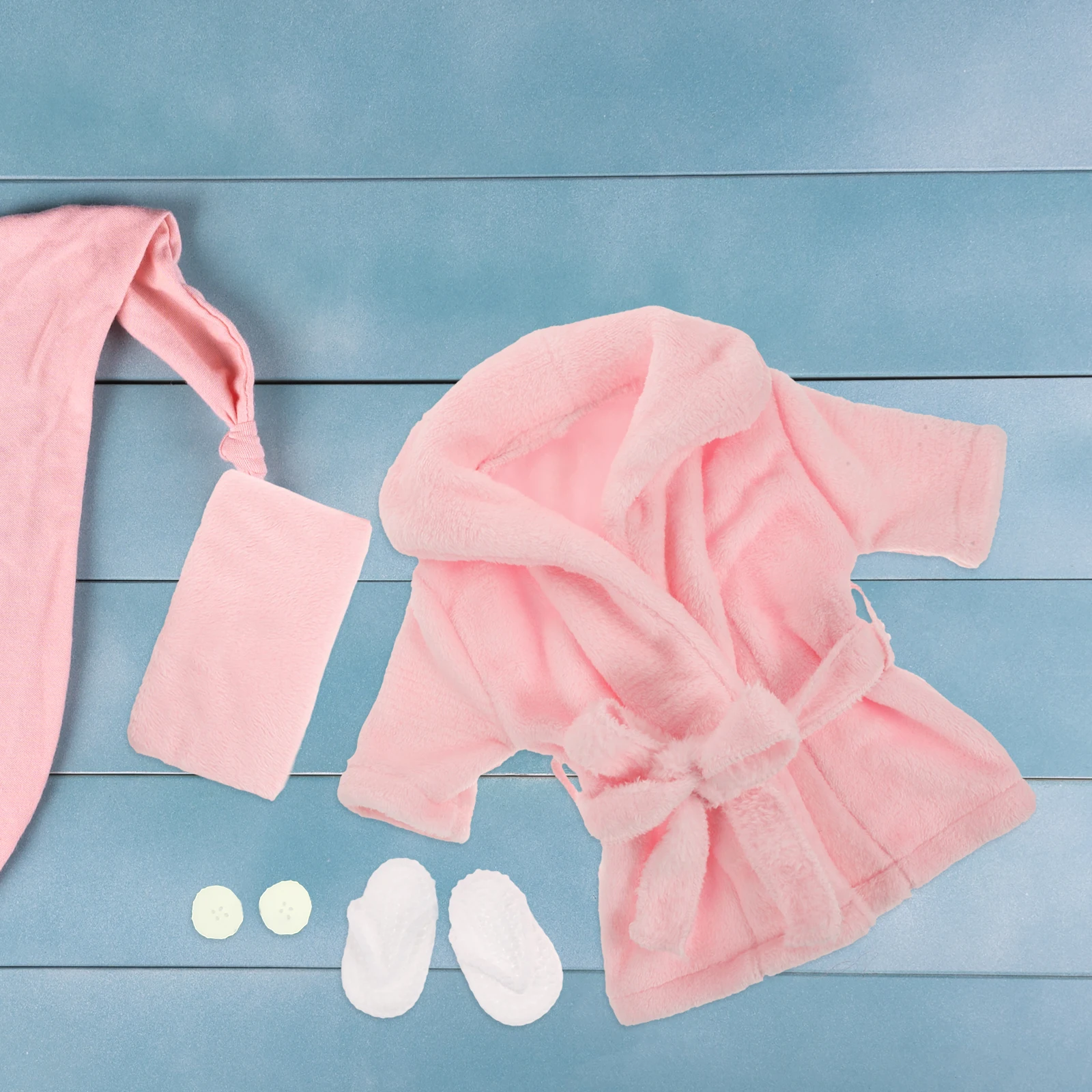 

Photography Bathrobe Set Toddler Towel Coral Fleece Material Breathable Skin Friendly Practical Props for Newborn