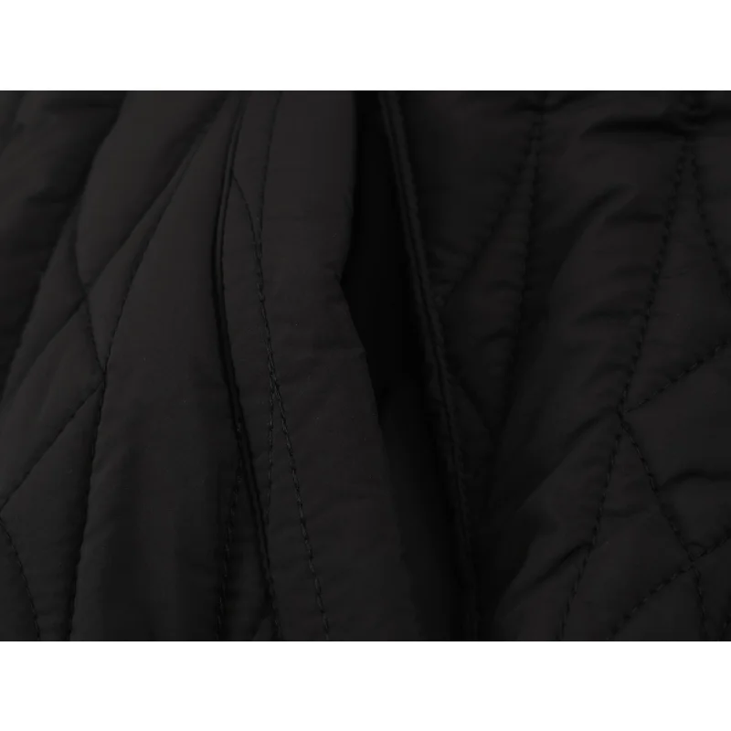 Damen-Freizeitjacke aus Baumwolle in Unifarbe mit Stehkragen, einzigartigem Designer-Look, Kordelzug in der Taille, lockerer Schnitt, Damen-Reißverschluss-Oberbekleidung – Detail 9