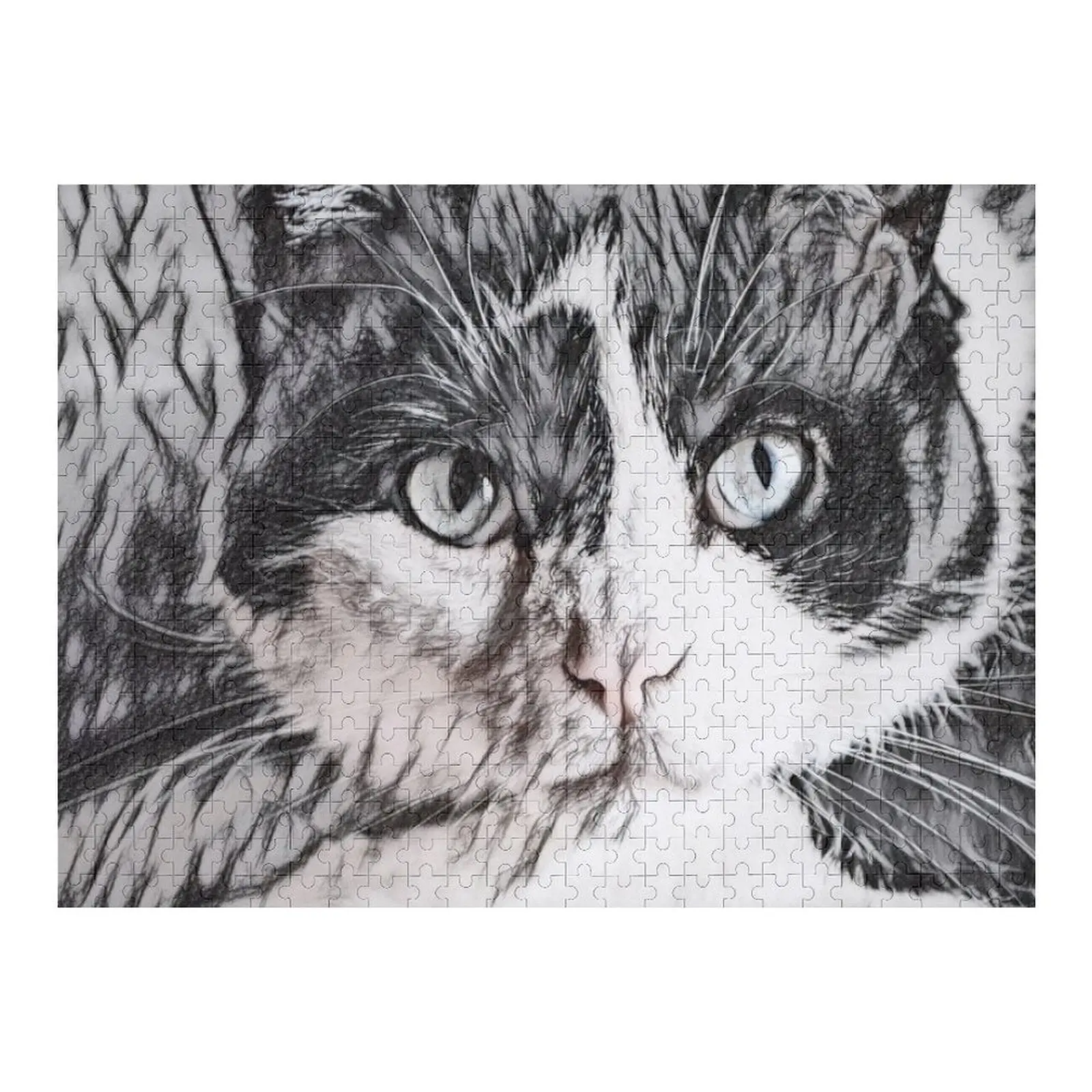 

Black and White Cat Jigsaw Puzzle Woods For Adults Wooden Name Personalised Jigsaw Puzzle