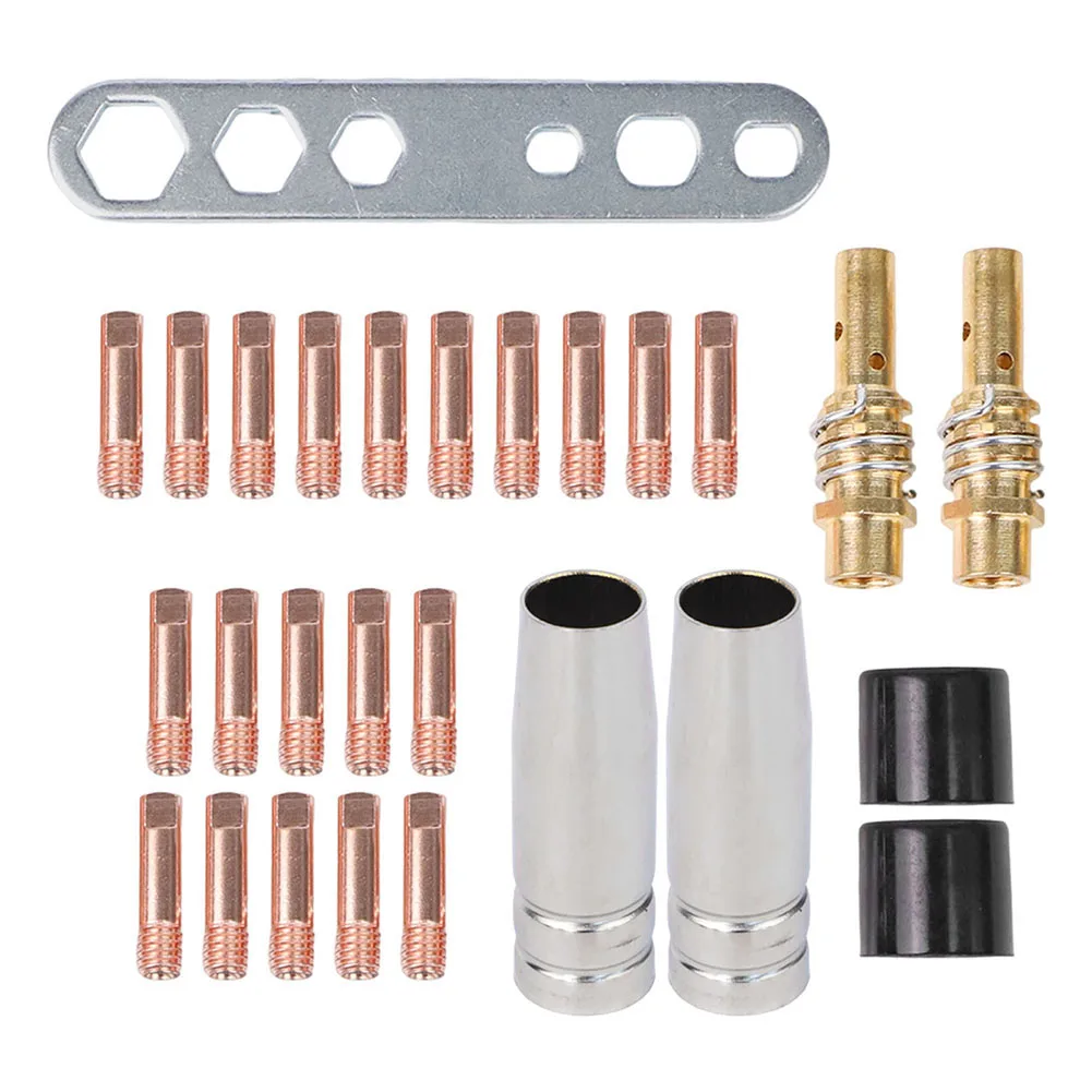 

Профессиональный набор из 27 предметов для сварки: аксессуары для горелки 15AK MIG, медные сопла и многое другое для различных применений