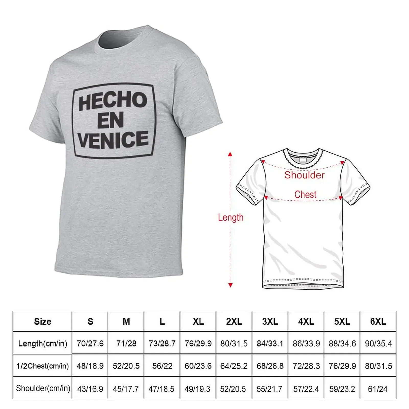 Hecho En Venice T-shirt funnys plus sizes blacks mens tall t shirts