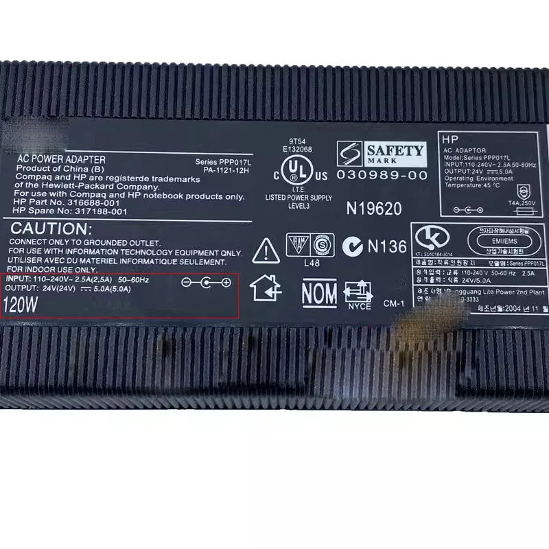 Genuine 120W 24V 5A PA-1121-12H AC Power Adapter Charger For HP Power Supply 5.5*2.5mm