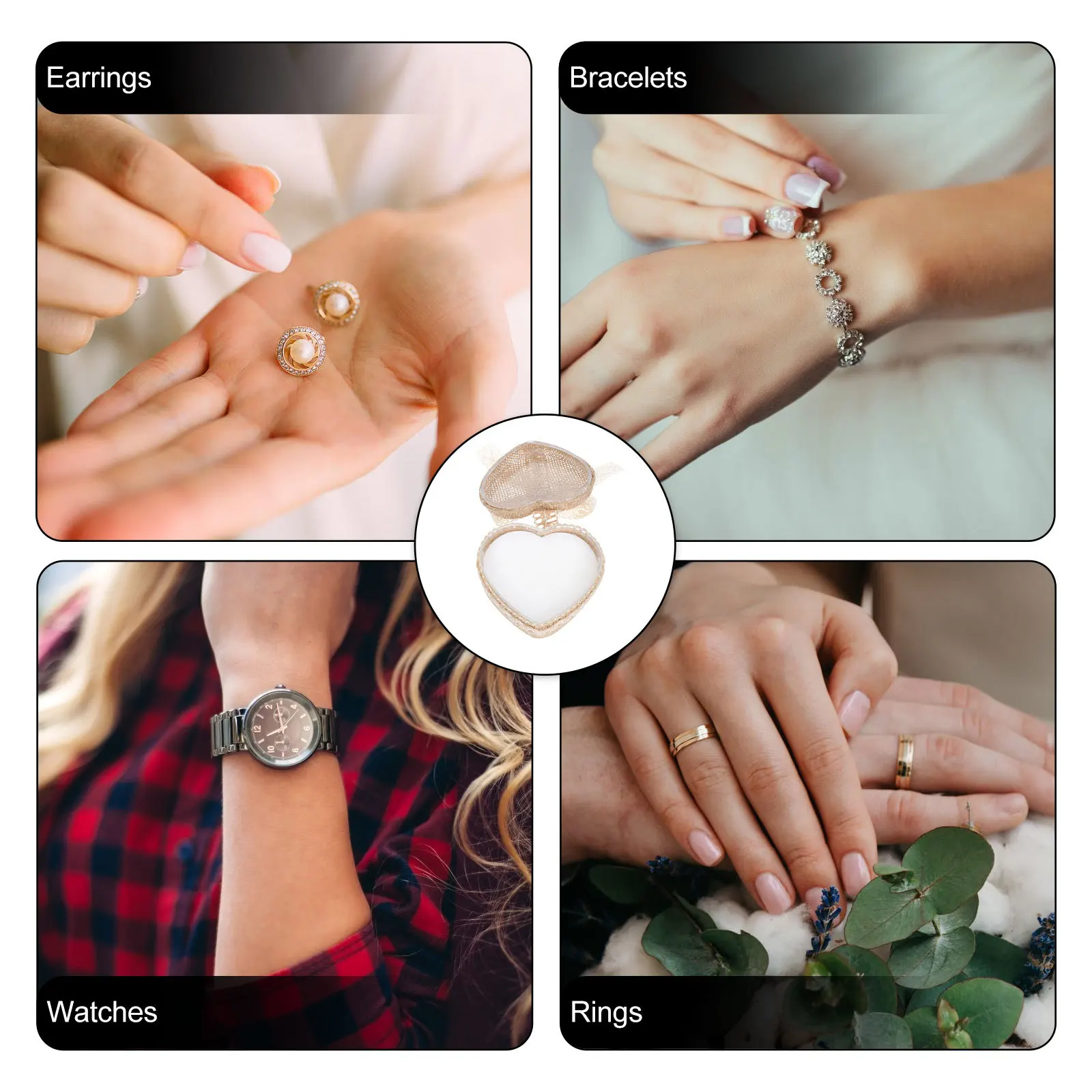 

Heartfelt Ring Box Premium Linen Acrylic Jewelry Storage Holder for Engagement Wedding Gift Surprise Decor Organizer Case