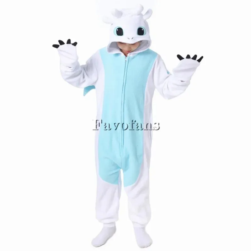 Kigurumi Onesie การ์ตูน Tothless ชุดนอนสําหรับเด็กผู้ใหญ่ผู้หญิงผู้ชายสัตว์ชุดนอน Homewear ฮาโลวีนคอสเพลย์ปาร์ตี้เครื่องแต่งกาย